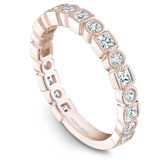 Noam Carver Milgrain Bezel Set Round Cut Diamonds 3/4 Eternity Band - STA5-1W