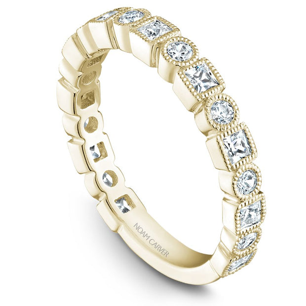 Noam Carver Milgrain Bezel Set Round Cut Diamonds 3/4 Eternity Band - STA5-1W