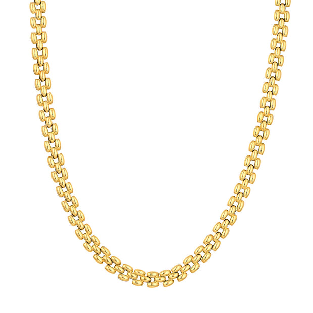 14k Yellow Gold Square Link Necklace