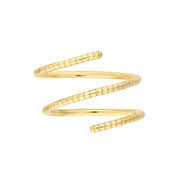 14k Yellow Gold Ribbed Wrap Ring