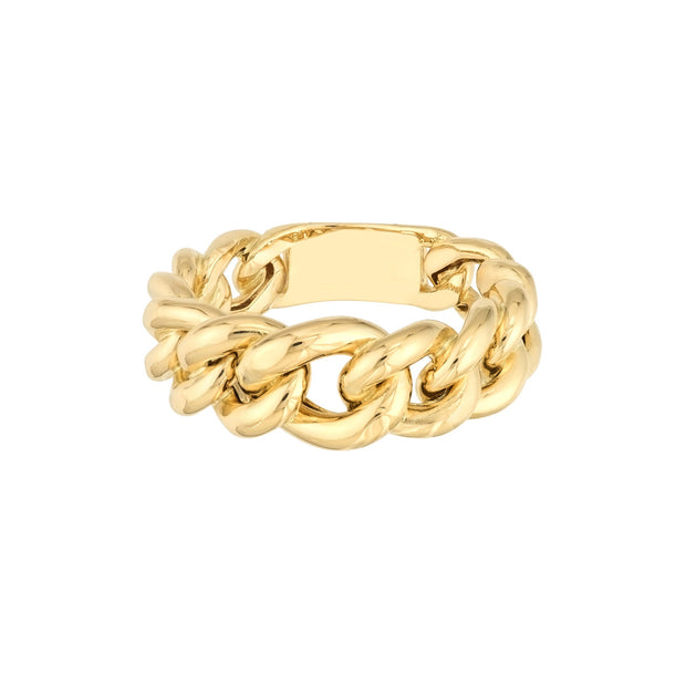 14k Yellow Gold Curb Link Ring