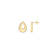 14k Yellow Gold Open Teardrop Studs