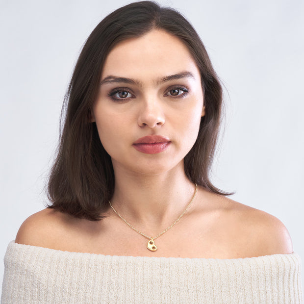 14k Yellow Gold Mariner Heart Charm