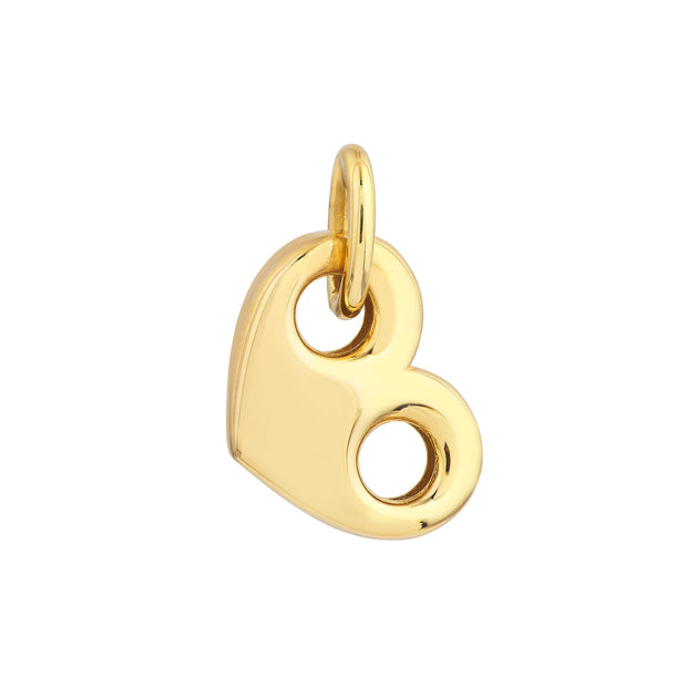 14k Yellow Gold Mariner Heart Charm