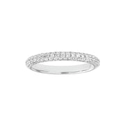 14k White Gold Pave Diamond Stackable Ring