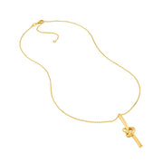 14k Yellow Gold Love Knot Pendant Necklace
