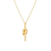 14k Yellow Gold Love Knot Pendant Necklace