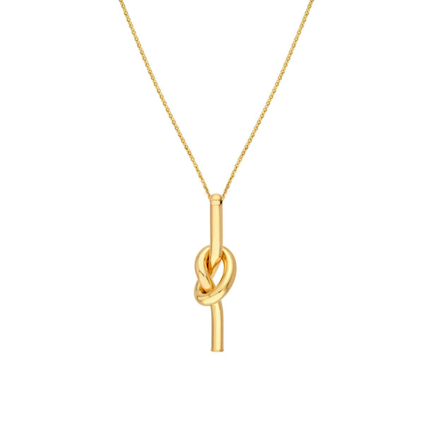14k Yellow Gold Love Knot Pendant Necklace