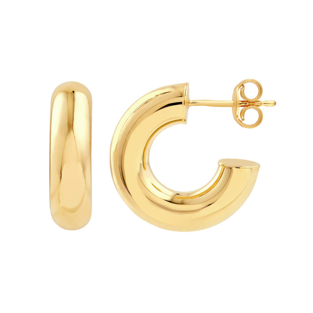 14k Gold 8mm Chunky Open Hoop Earrings