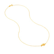 14k Yellow Gold East-West Love Knot Necklace