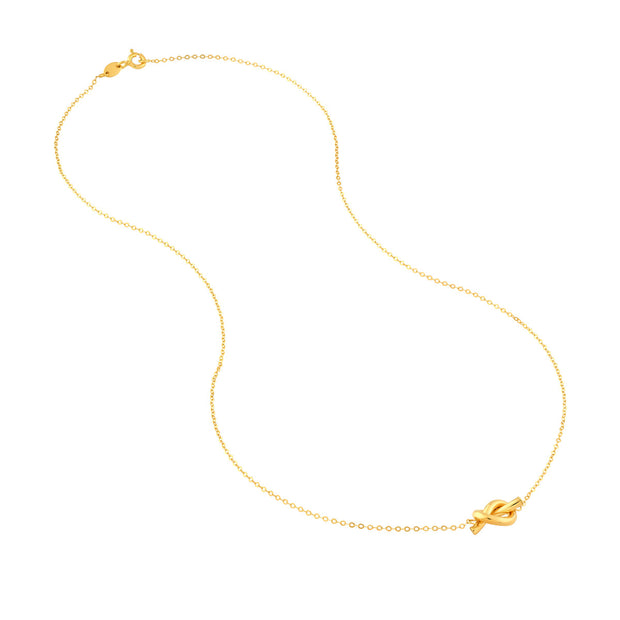 14k Yellow Gold East-West Love Knot Necklace