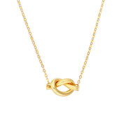 14k Yellow Gold East-West Love Knot Necklace