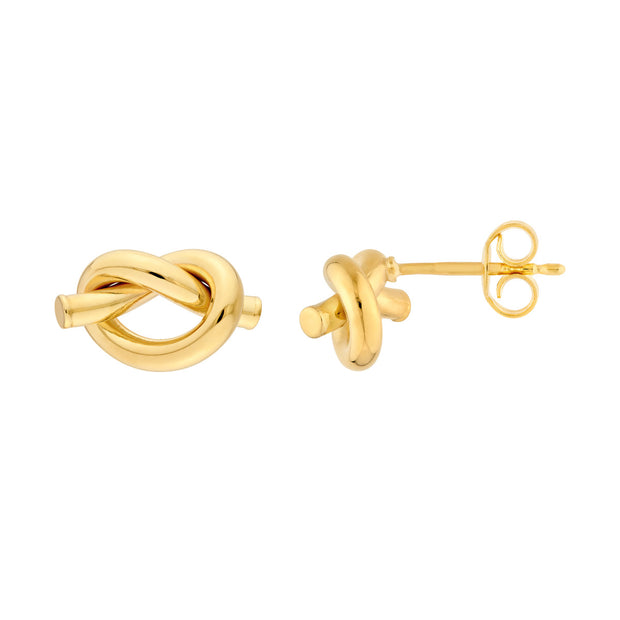 14k Yellow Gold East-West Love Knot Earrings