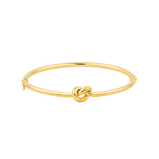 14k Yellow Gold Love Knot Tube Bangle