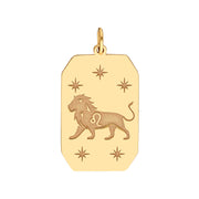 14k Yellow Gold Zodiac Engraved Pendant