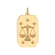 14k Yellow Gold Zodiac Engraved Pendant