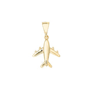 14k Yellow Gold Mini Airplane Charm