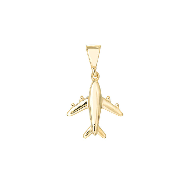 14k Yellow Gold Mini Airplane Charm