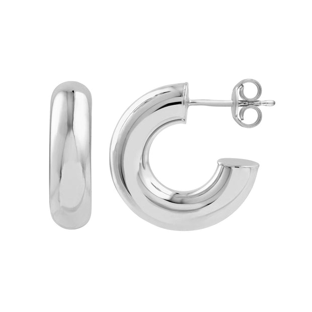 14k Gold 8mm Chunky Open Hoop Earrings