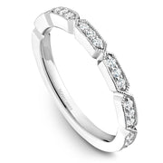 Noam Carver Round Cut Diamonds with Milgrain Border 3/4 Eternity Band - STB15-1W