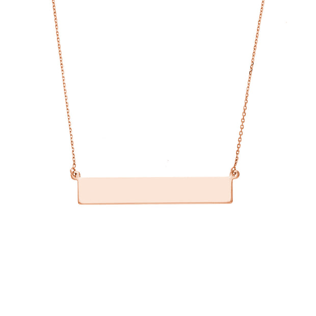 14k Gold ID Bar Necklace