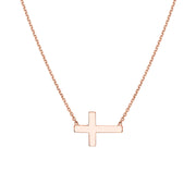 14K Gold Sideways Mini Cross