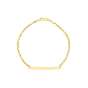 14k Yellow Gold ID Bar Bracelet