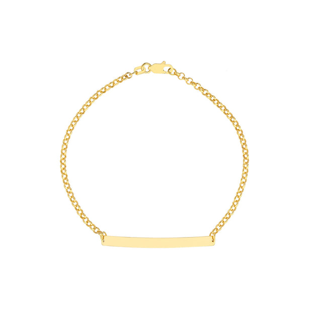 14k Yellow Gold ID Bar Bracelet