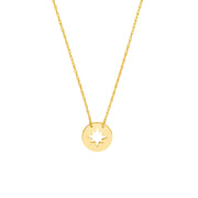 14k Yellow Gold Mini Star Cutout Necklace