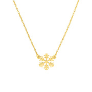 14k Gold Mini Snowflake Necklace