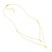 14k Yellow Gold Layered Dog Tag Necklace