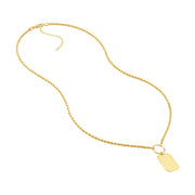 14k Yellow Gold Dog Tag Necklace