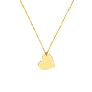 14k Yellow Gold Engravable Heart Necklace