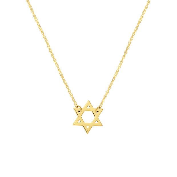 14k Yellow Gold Mini Star of David Necklace