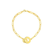 14kt Yellow Gold Interlocking Paperclip Link Bracelet