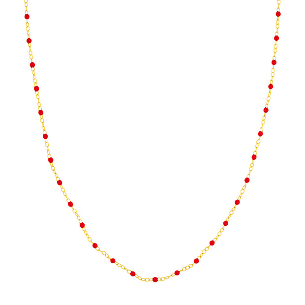 14K Yellow Gold Enamel Bead Piatto Necklaces