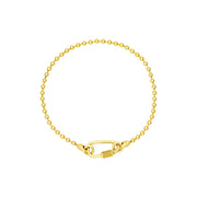 14k Yellow Gold Barrel Lock Bracelet