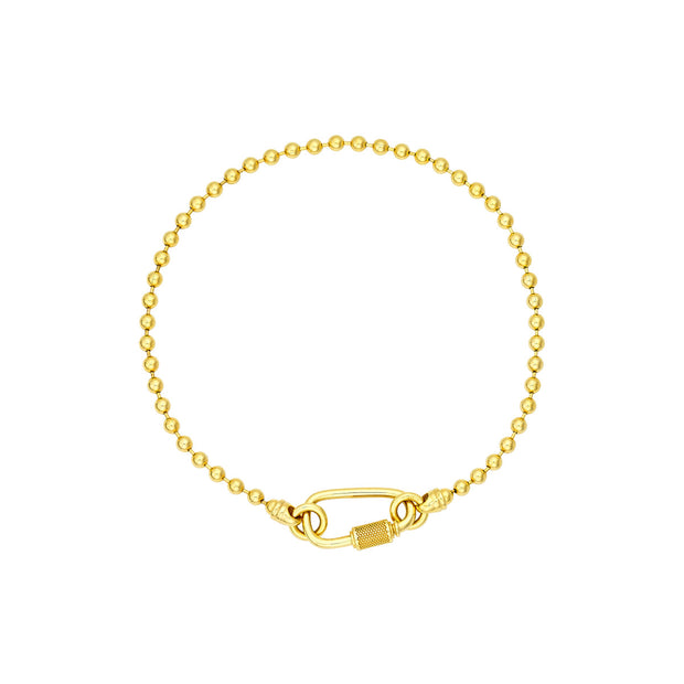 14k Yellow Gold Barrel Lock Bracelet