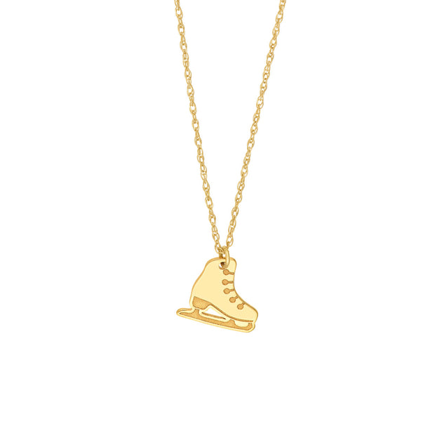 14k Yellow Gold Mini Ice Skate Necklace