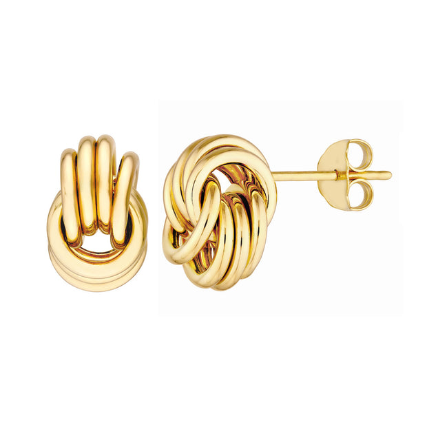 14k Yellow Gold Love Knot Earrings