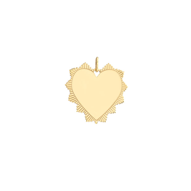 14k Yellow Gold Spike Heart Charm