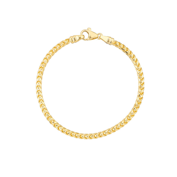 14k Gold Diamond Cut Franco Chain Bracelet