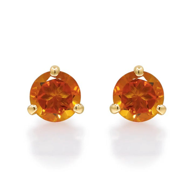 14k Yellow Gold Citrine Stud Earrings