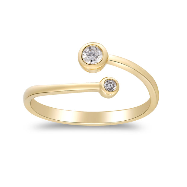 14k Yellow Gold Bezel Set Diamond Wrap Ring