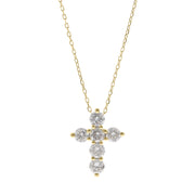 14k Gold Diamond Cross Necklace, .99ctw