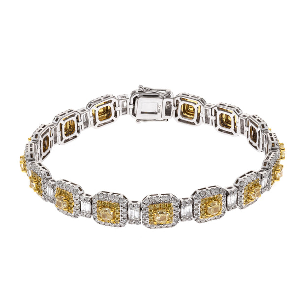 14k Two Tone Gold Yellow and White Diamond Bracelet