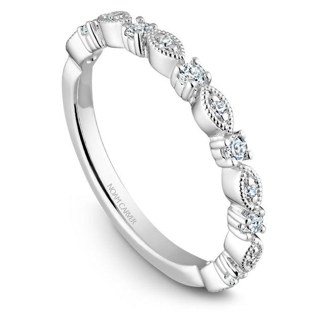 Noam Carver Round Diamonds with Alternating Milgrain 1/2 Eternity Band - STB10-1D