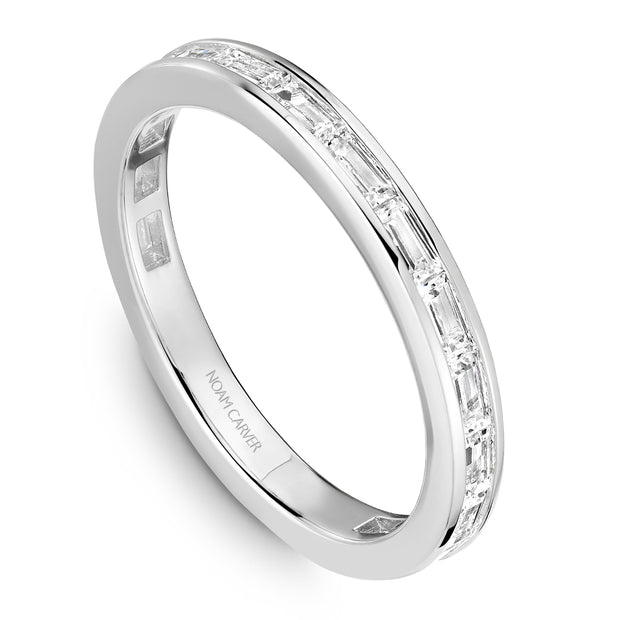 Noam Carver Channel Set Diamond Baguette Wedding Band - STC47-1W