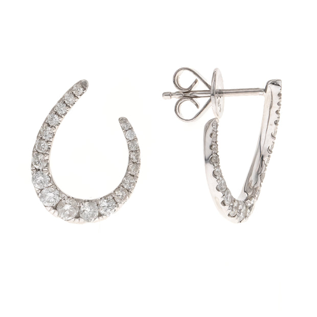 14k White Gold Diamond Wrap Earrings