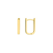 14kt Yellow Gold Paperclip Huggie Earrings